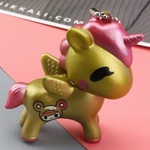 Porte-clé licorne dorée