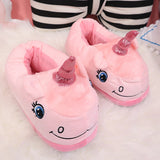 Chaussons roses licorne