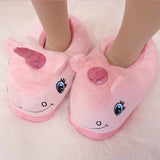 Chaussons roses licorne
