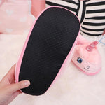 Chaussons roses licorne