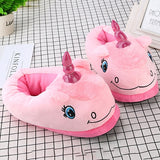 Chaussons roses licorne