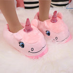 Chaussons roses licorne