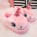 Chaussons roses licorne