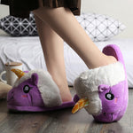 pantoufles mauves licorne