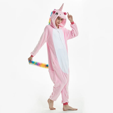 Kigurumi licorne blanc et rose clair (pyjama/combinaison Licorne)