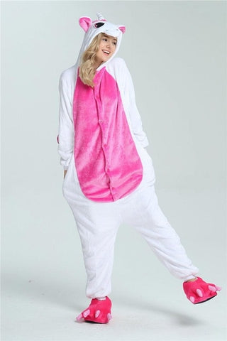 Kigurumi licorne blanc et rose (pyjama/combinaison Licorne)